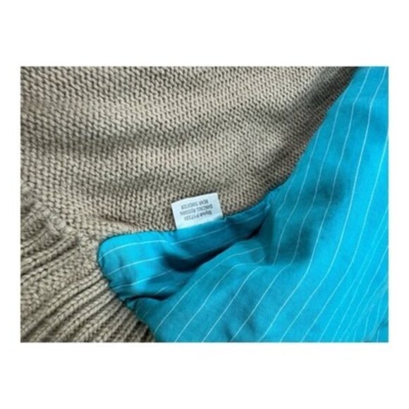 LRG Knit Sweater Jacket L Beige Multi Stripe Front Zip-Up Pockets Lined Rare - Picture 10 of 16